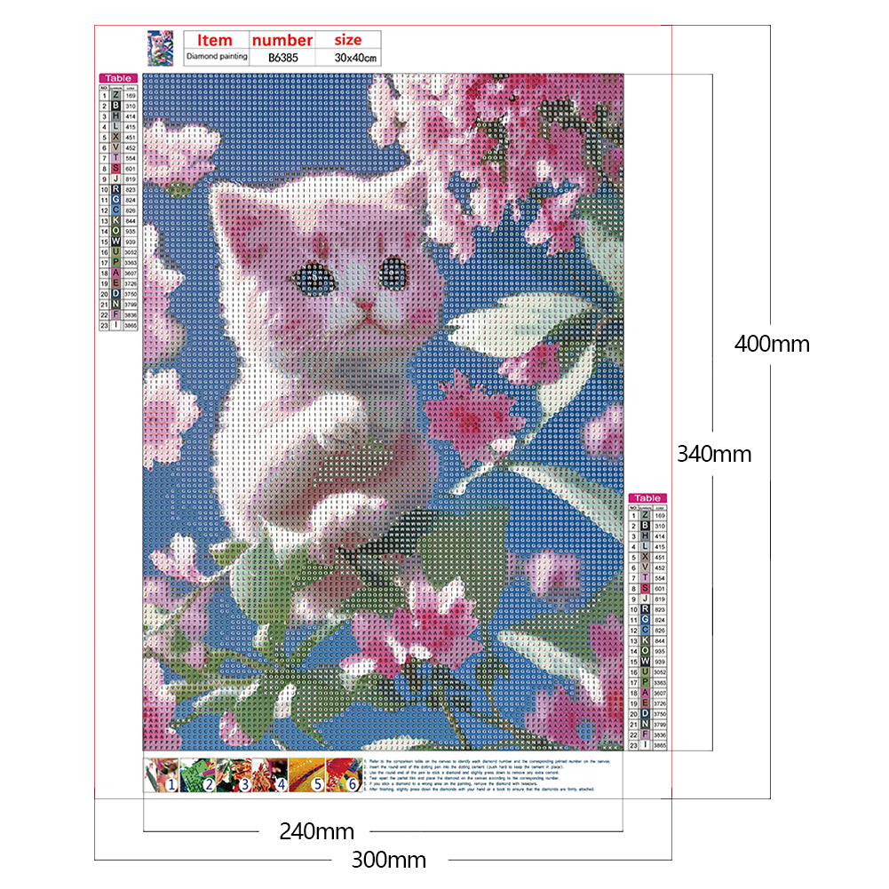 Cat On Branch - Full Round Drill Diamond Painting 30*40CM