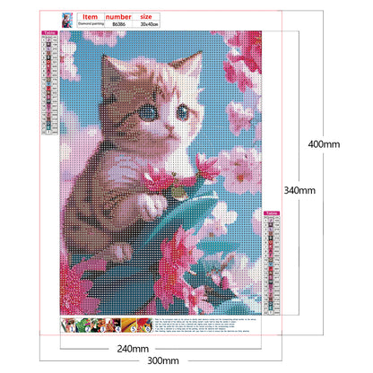 Cat On Branch - Full Round Drill Diamond Painting 30*40CM