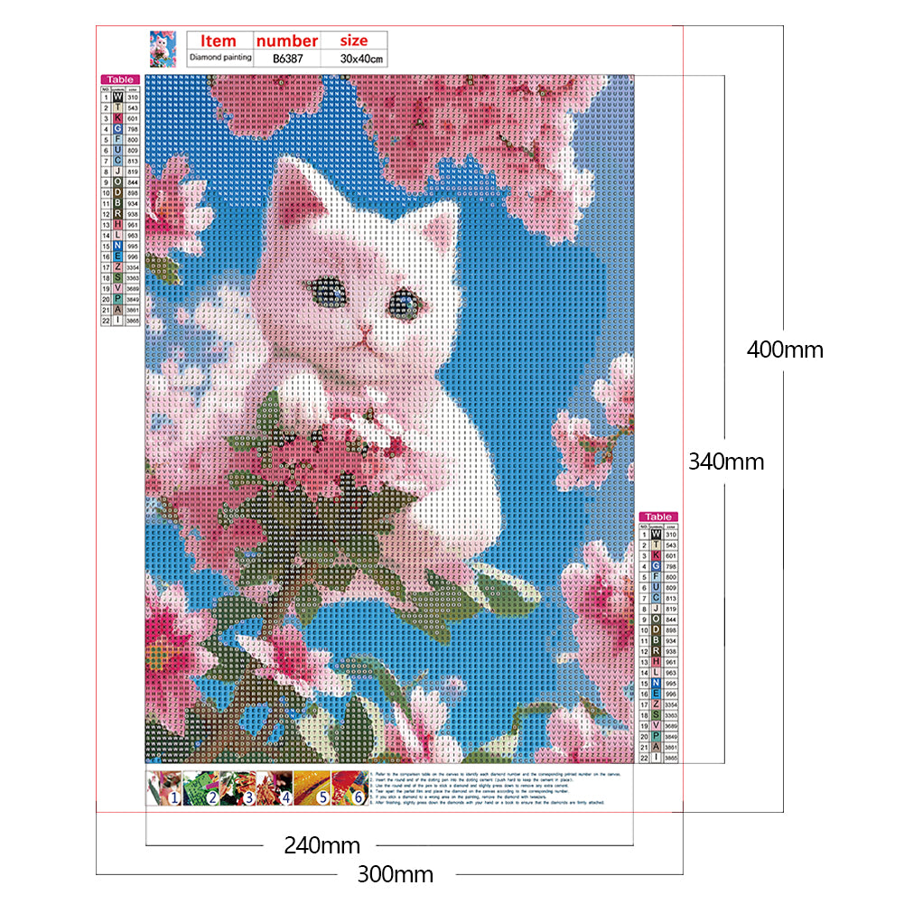 Cat On Branch - Full Round Drill Diamond Painting 30*40CM