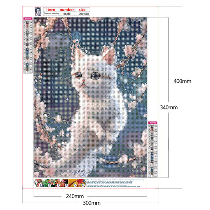 Cat On Branch - Full Round Drill Diamond Painting 30*40CM