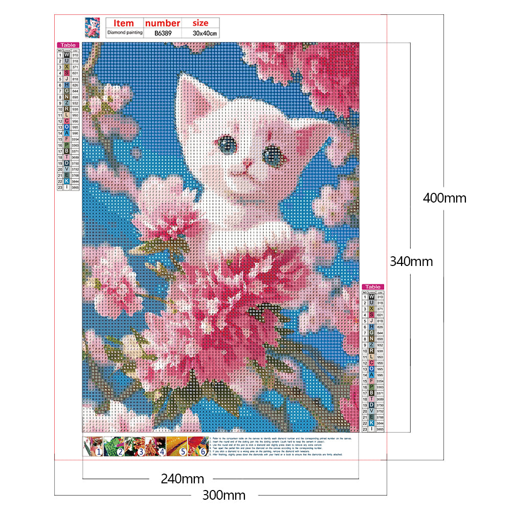 Cat On Branch - Full Round Drill Diamond Painting 30*40CM