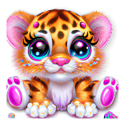 Cute Little Tiger - Full Round Drill Diamond Painting 30*30CM