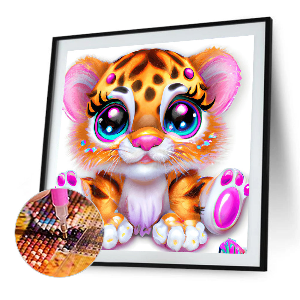 Cute Little Tiger - Full Round Drill Diamond Painting 30*30CM