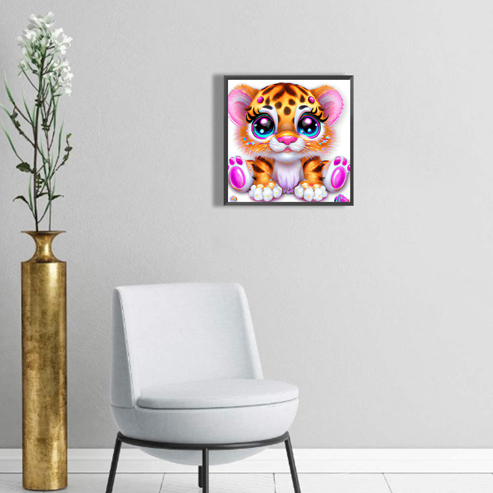 Cute Little Tiger - Full Round Drill Diamond Painting 30*30CM