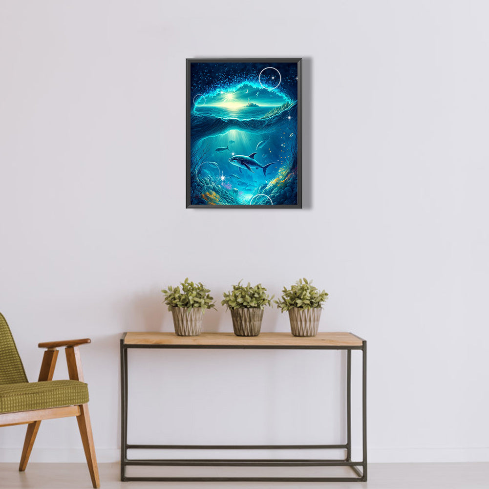 Deep Sea Dolphin - Full Round Drill Diamond Painting 30*40CM