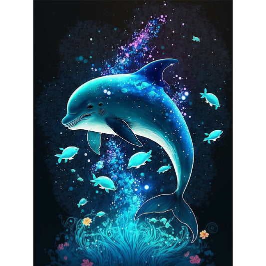 Deep Sea Dolphin - Full Round Drill Diamond Painting 30*40CM