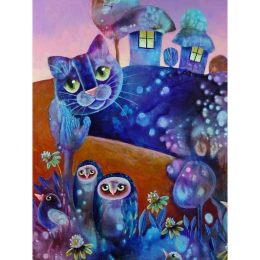 Cat - Full Round Drill Diamond Painting 30*40CM