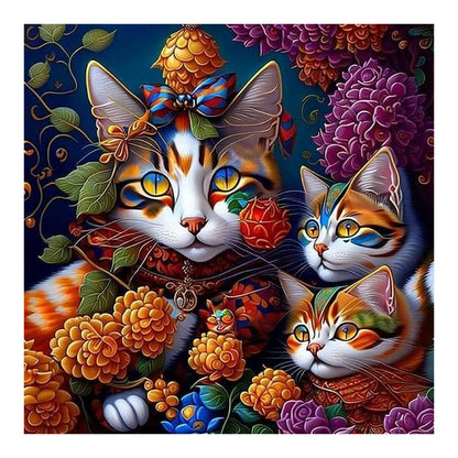 Cat - Full Round Drill Diamond Painting 35*35CM