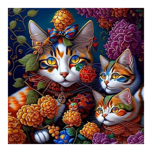 Cat - Full Round Drill Diamond Painting 35*35CM