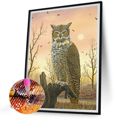 Owl - Full Round Drill Diamond Painting 40*50CM