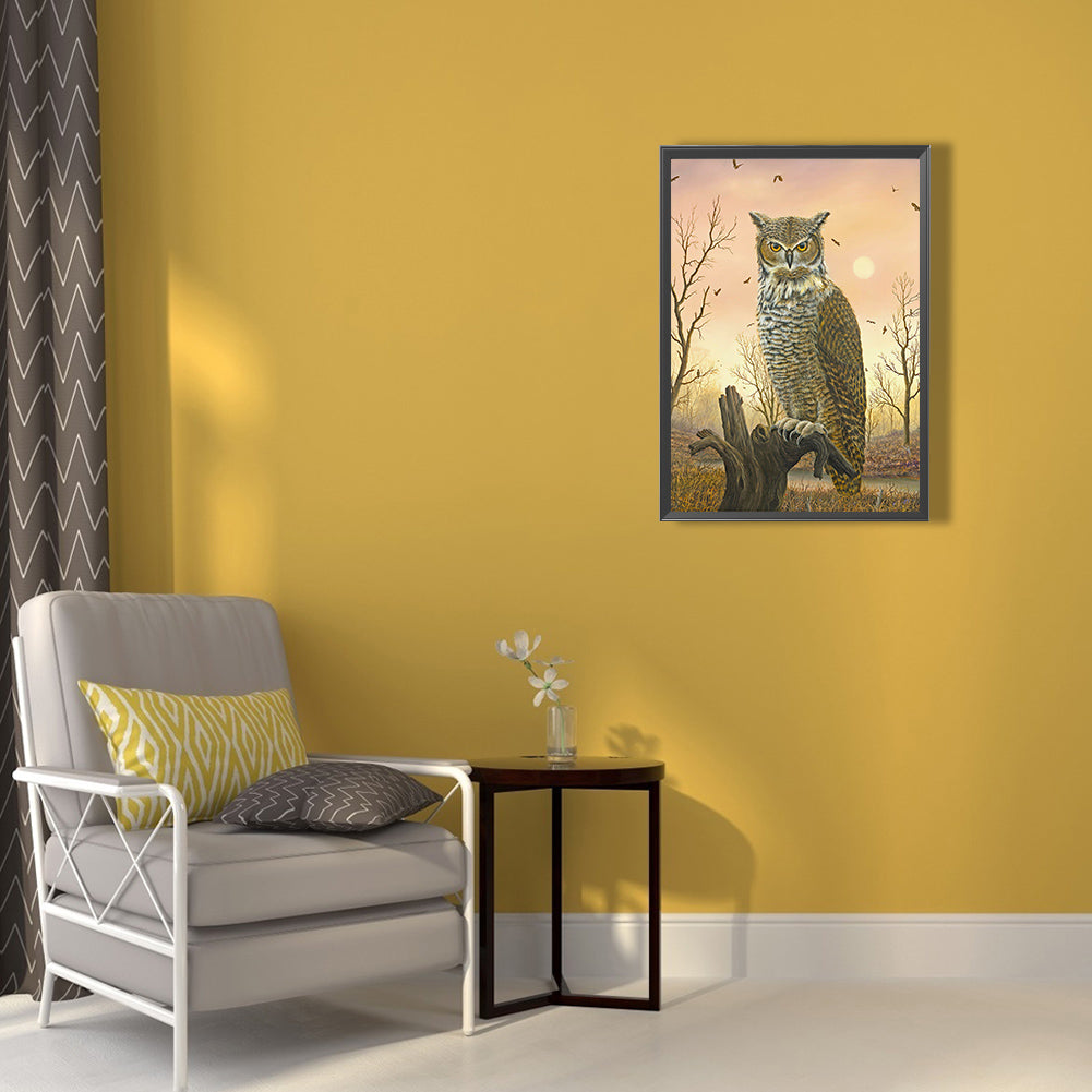 Owl - Full Round Drill Diamond Painting 40*50CM