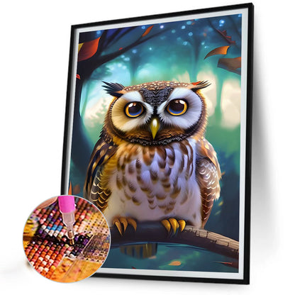 Owl - Full Round Drill Diamond Painting 40*50CM