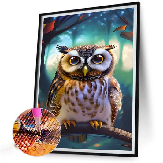 Owl - Full Round Drill Diamond Painting 40*50CM