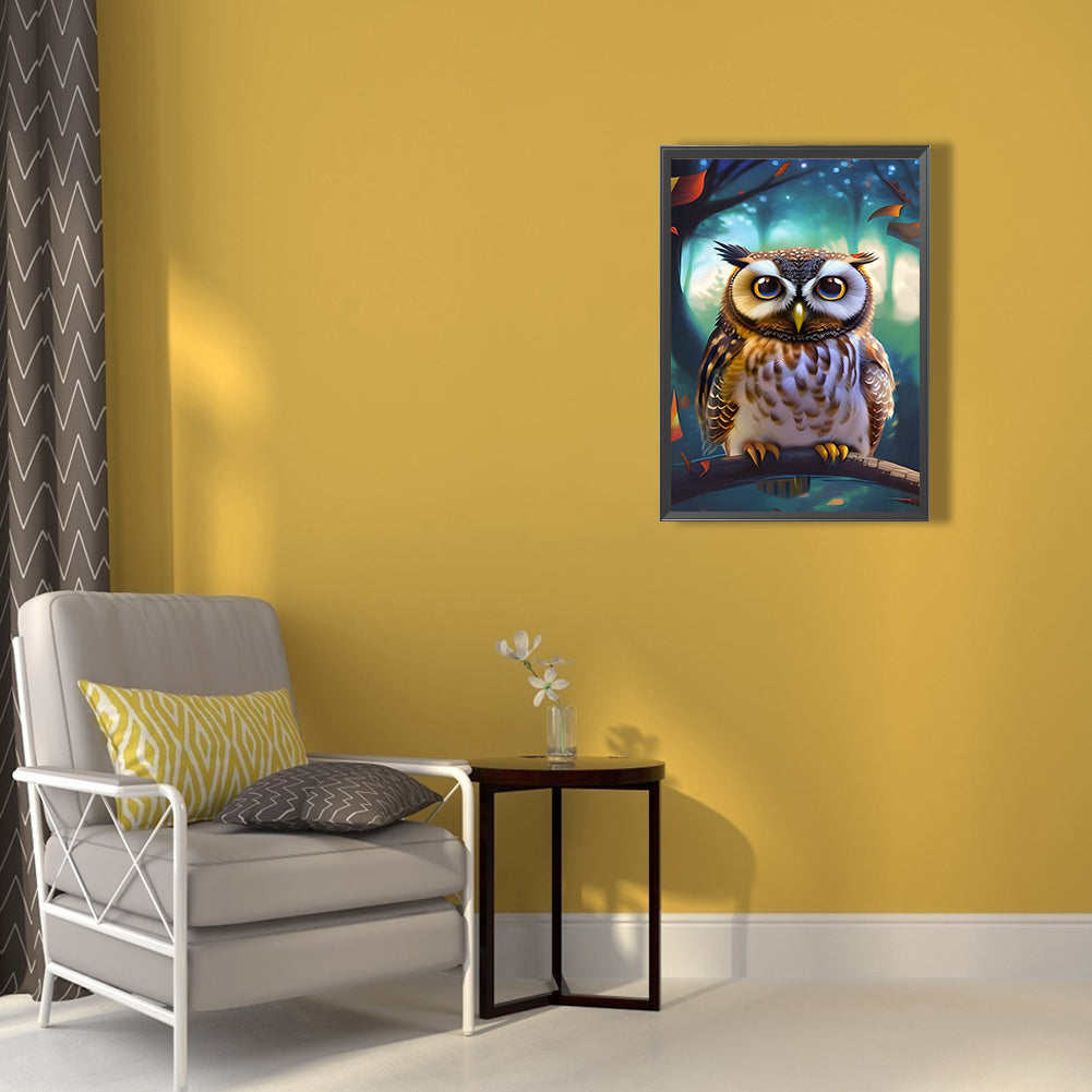 Owl - Full Round Drill Diamond Painting 40*50CM