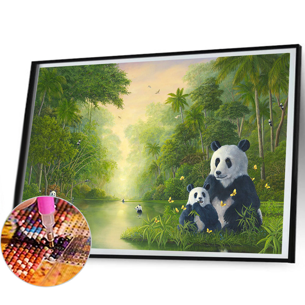 Bamboo Panda - Full Round Drill Diamond Painting 50*40CM