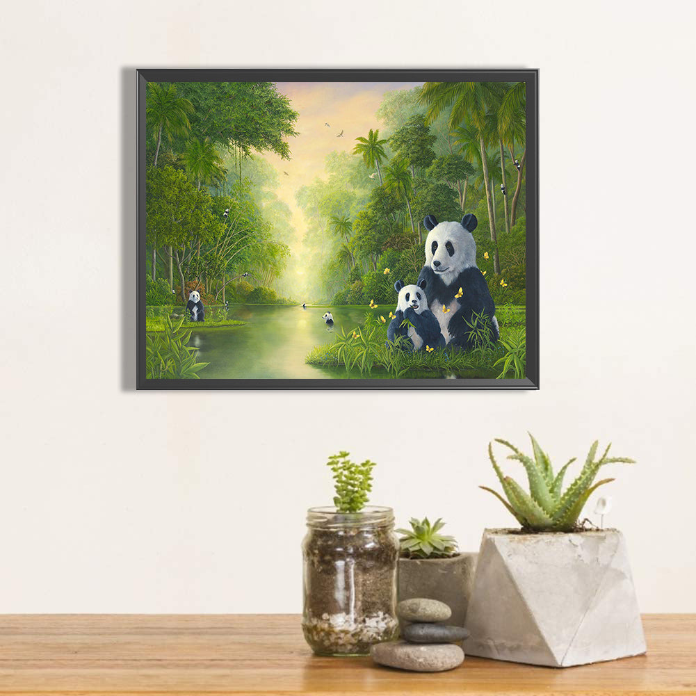 Bamboo Panda - Full Round Drill Diamond Painting 50*40CM