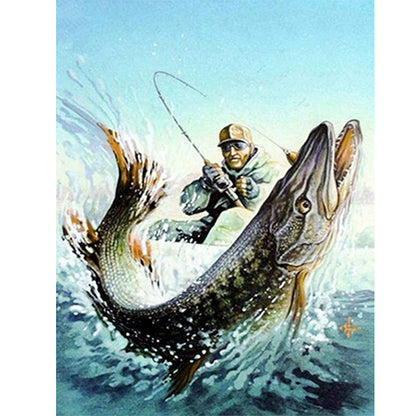 Fishing Art - Full Round Drill Diamond Painting 40*50CM