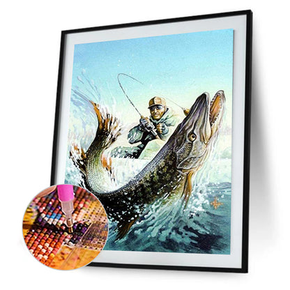 Fishing Art - Full Round Drill Diamond Painting 40*50CM