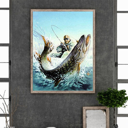 Fishing Art - Full Round Drill Diamond Painting 40*50CM