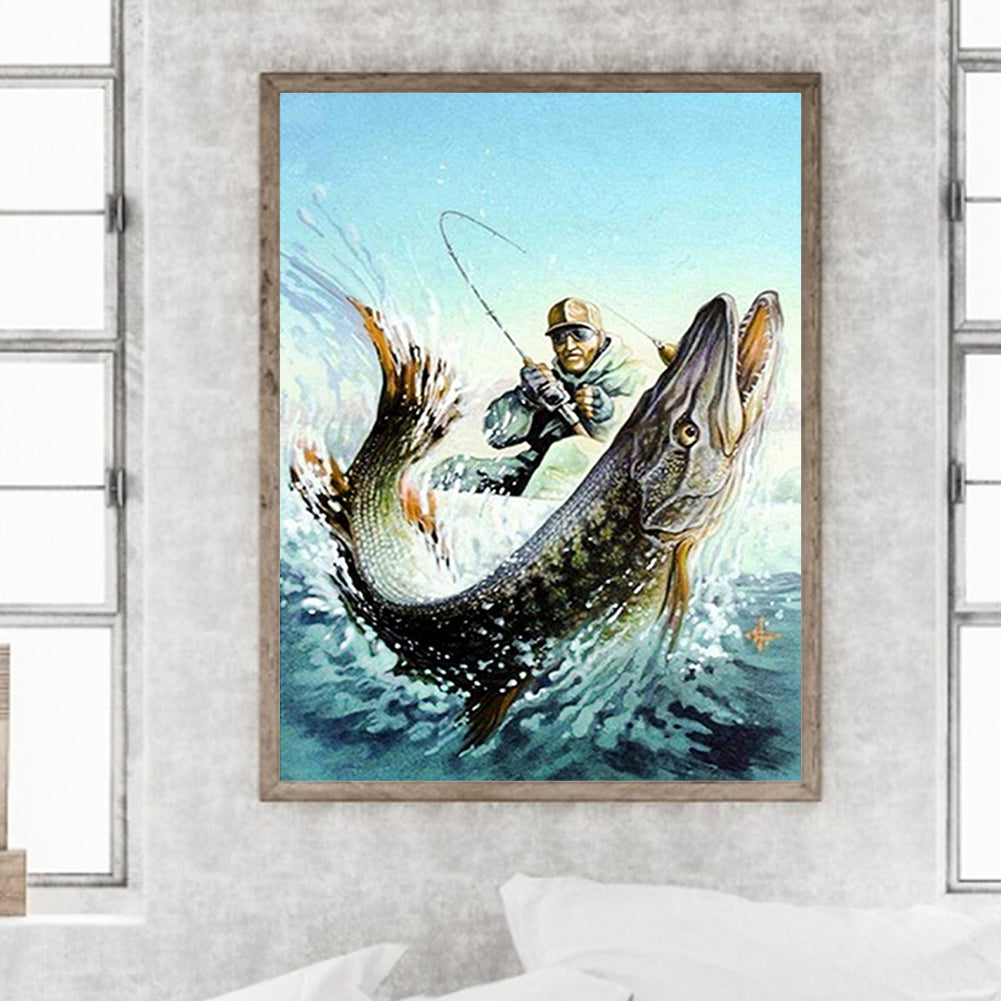 Fishing Art - Full Round Drill Diamond Painting 40*50CM