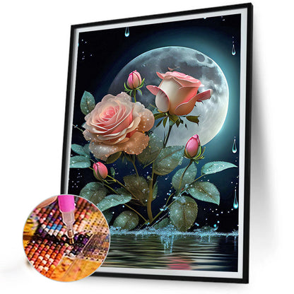 Moonlight Rose - Full Round Drill Diamond Painting 30*40CM