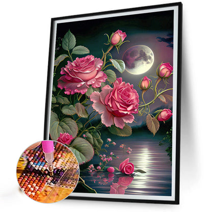 Moonlight Rose - Full Round Drill Diamond Painting 30*40CM