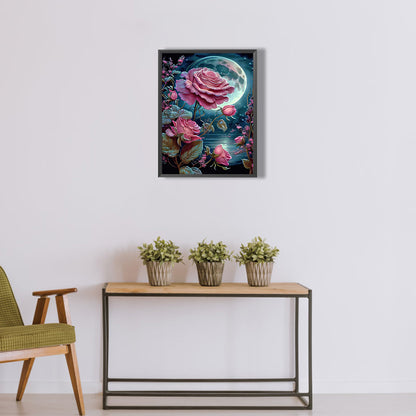 Moonlight Rose - Full Round Drill Diamond Painting 30*40CM