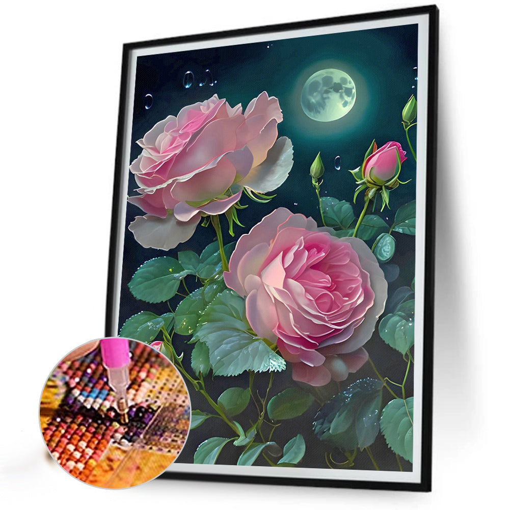 Moonlight Rose - Full Round Drill Diamond Painting 30*40CM