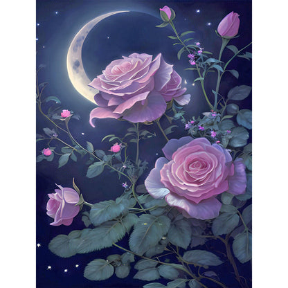 Moonlight Rose - Full Round Drill Diamond Painting 30*40CM