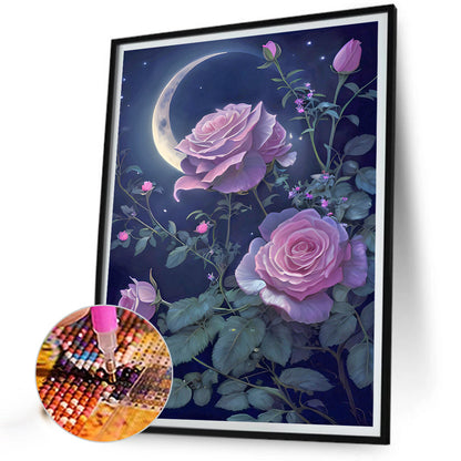 Moonlight Rose - Full Round Drill Diamond Painting 30*40CM