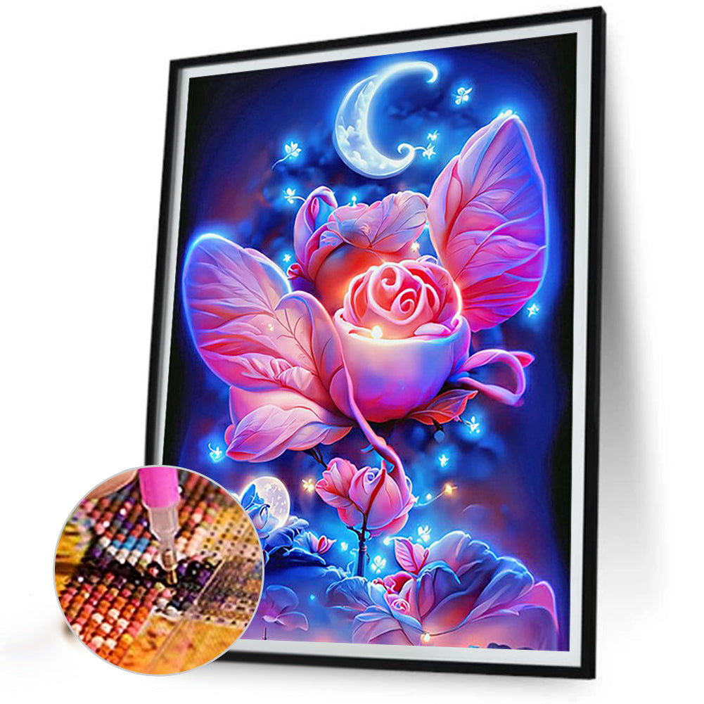 Moonlight Rose - Full Round Drill Diamond Painting 30*40CM