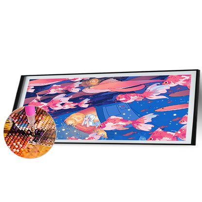 Sky Flying Fish - Full Round Drill Diamond Painting 70*30CM