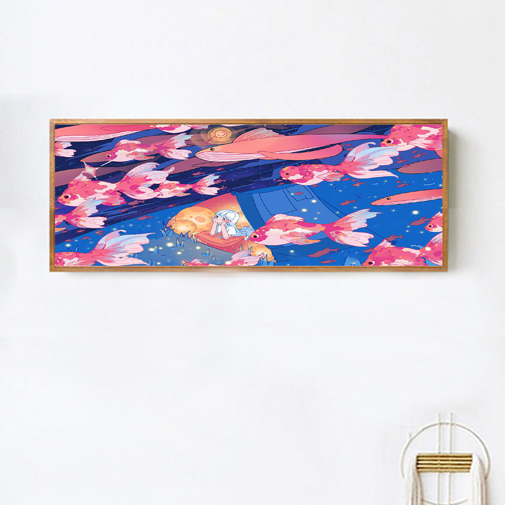 Sky Flying Fish - Full Round Drill Diamond Painting 70*30CM