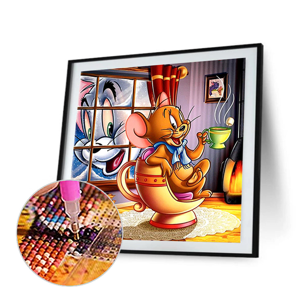 Cat And Mouse - Full Round Drill Diamond Painting 45*45CM