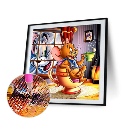 Cat And Mouse - Full Round Drill Diamond Painting 45*45CM