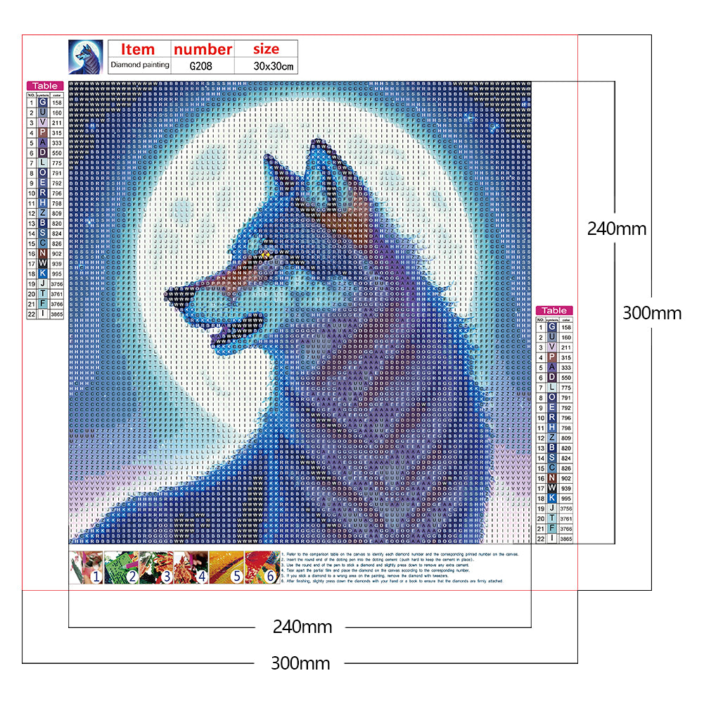 Wolf - Full Round Drill Diamond Painting 30*30CM