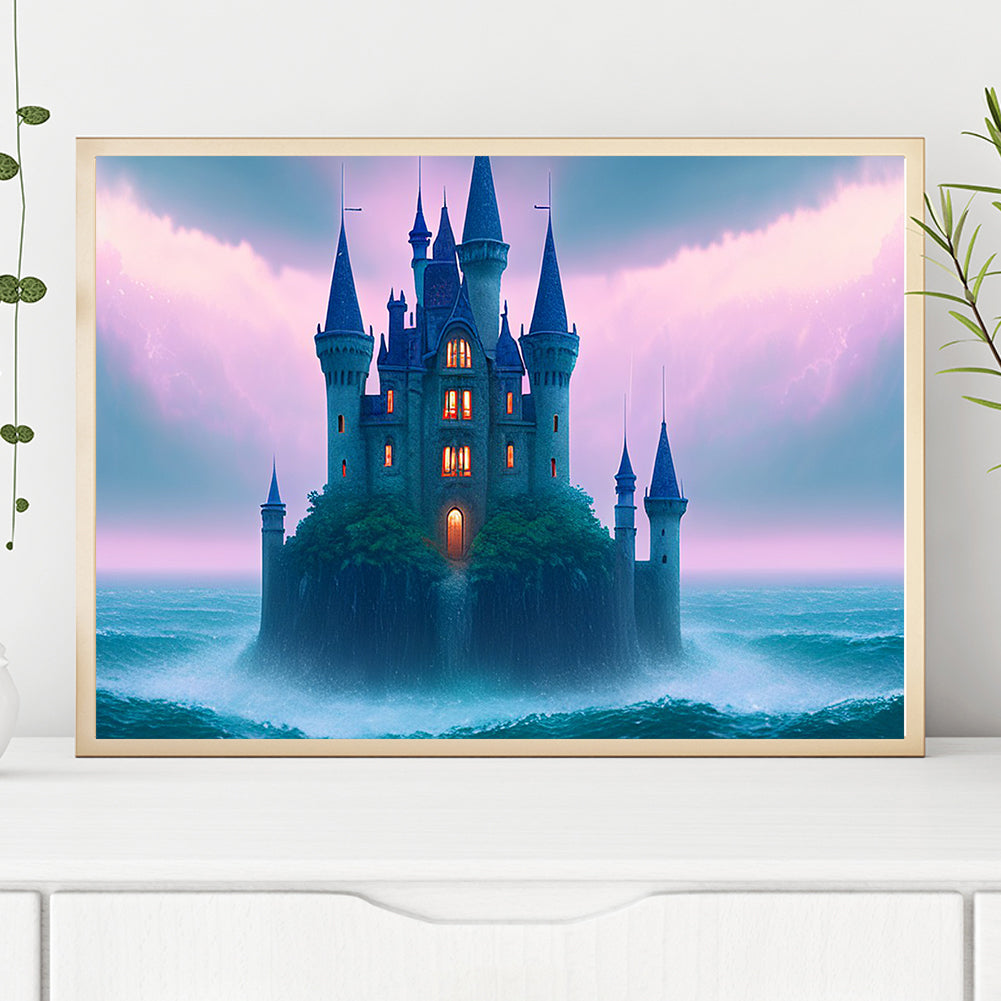 Sea Castle - Full Round Drill Diamond Painting 40*30CM