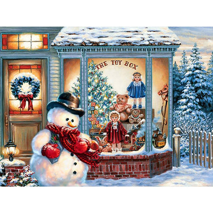 Christmas Snowman - Full Round Drill Diamond Painting 40*30CM