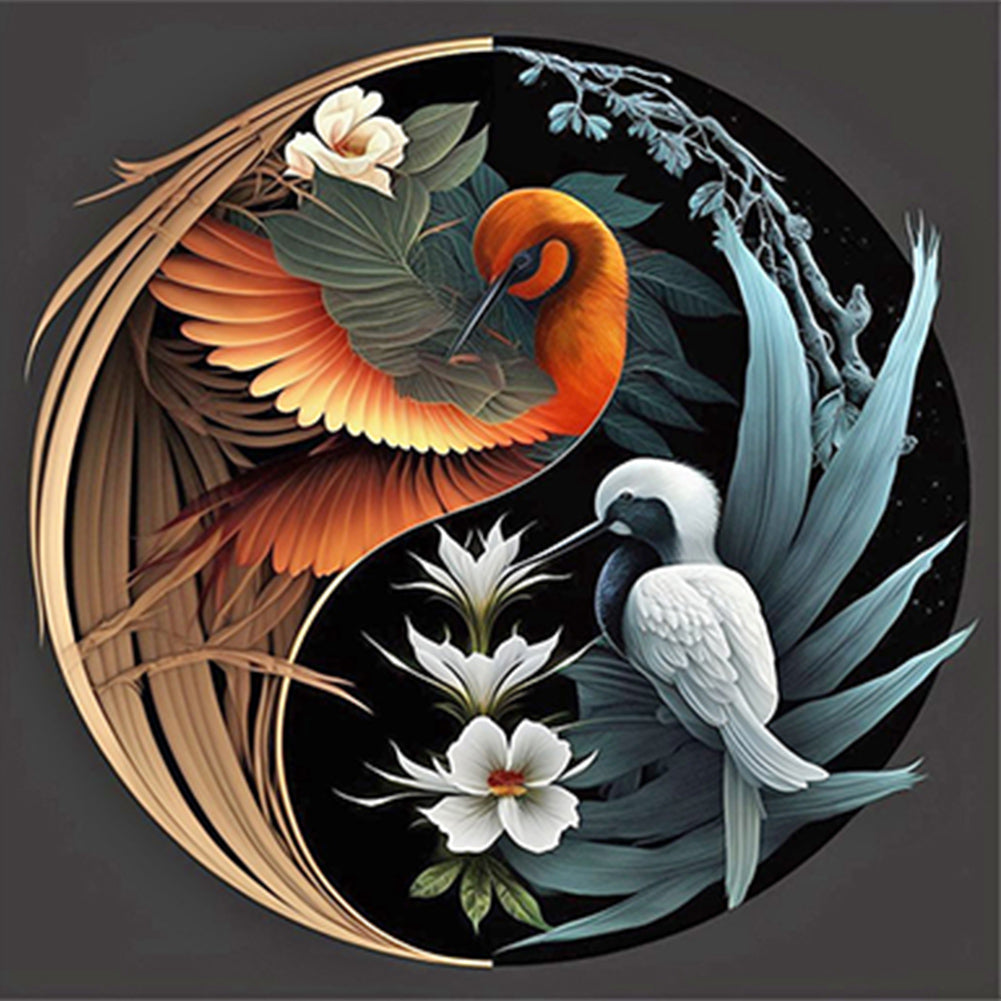 Yin And Yang Diagram Of Parrot - Full Round Drill Diamond Painting 40*40CM