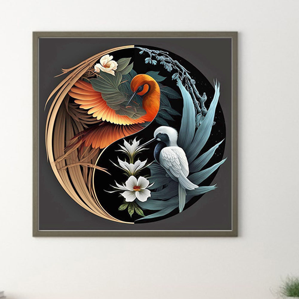 Yin And Yang Diagram Of Parrot - Full Round Drill Diamond Painting 40*40CM