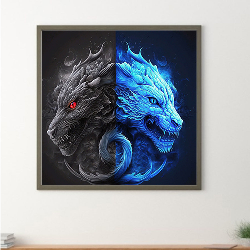 Dragon Yin Yang Diagram - Full Round Drill Diamond Painting 50*50CM