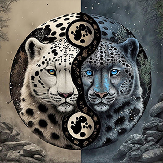 Leopard Yin Yang Diagram - Full Round Drill Diamond Painting 50*50CM