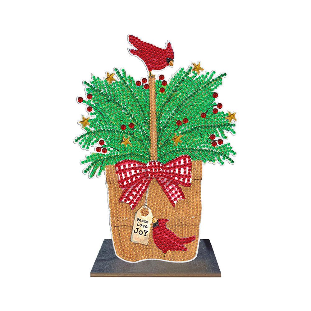 DIY Crystal Diamond Ornament Art Crafts Wooden Point Drilling Ornament Kids Gift