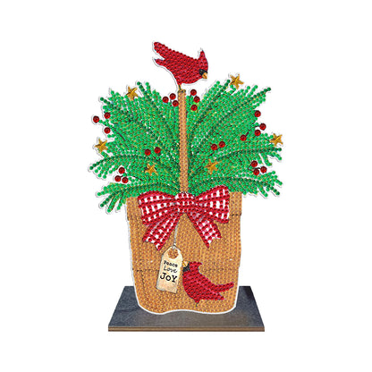 DIY Crystal Diamond Ornament Art Crafts Wooden Point Drilling Ornament Kids Gift