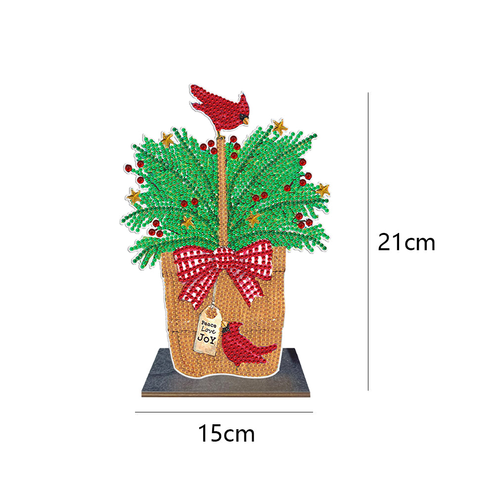 DIY Crystal Diamond Ornament Art Crafts Wooden Point Drilling Ornament Kids Gift