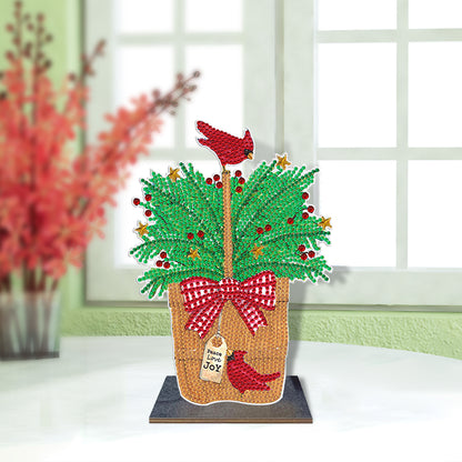 DIY Crystal Diamond Ornament Art Crafts Wooden Point Drilling Ornament Kids Gift