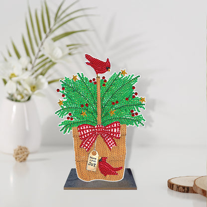 DIY Crystal Diamond Ornament Art Crafts Wooden Point Drilling Ornament Kids Gift