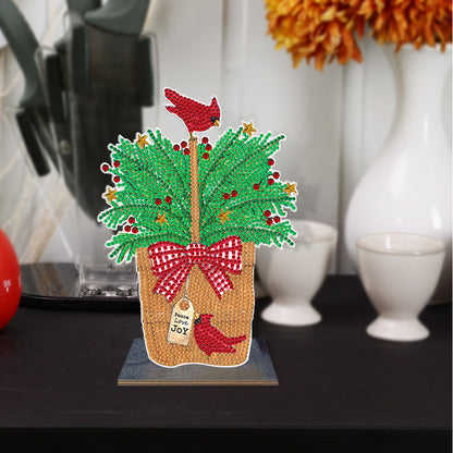 DIY Crystal Diamond Ornament Art Crafts Wooden Point Drilling Ornament Kids Gift