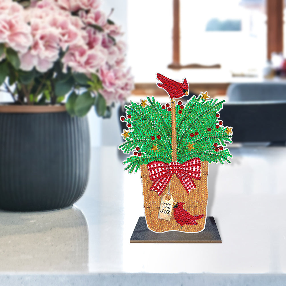 DIY Crystal Diamond Ornament Art Crafts Wooden Point Drilling Ornament Kids Gift