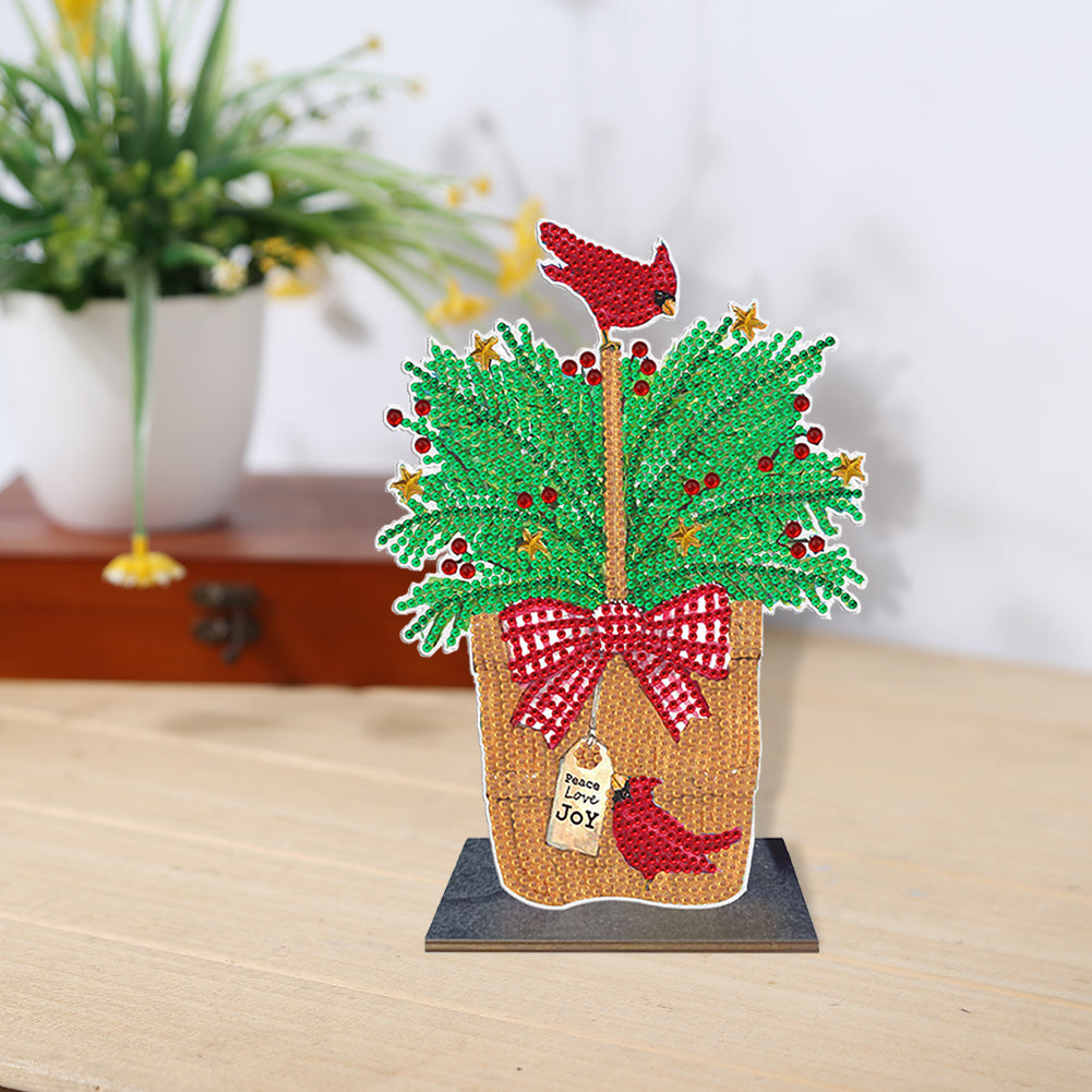 DIY Crystal Diamond Ornament Art Crafts Wooden Point Drilling Ornament Kids Gift